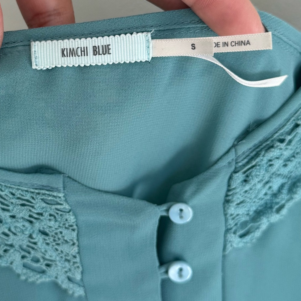 Kimchi Blue Teal Lace Slip Dress Urban Outfitters Size Small - Picture 8 of 8
